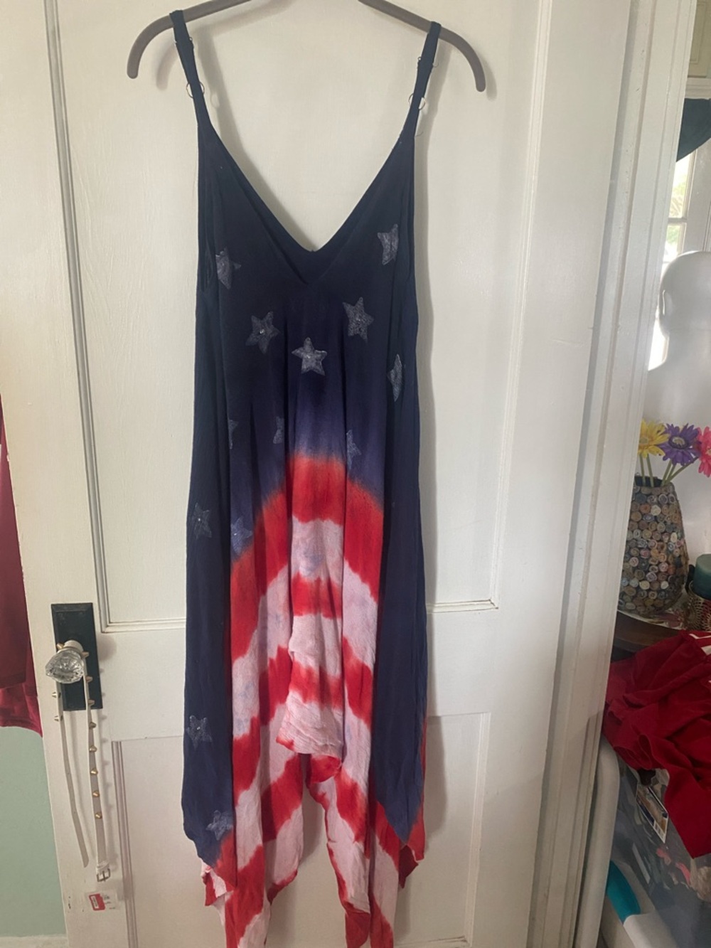 Advance Apparels Navy, Red & White Maxi Dress